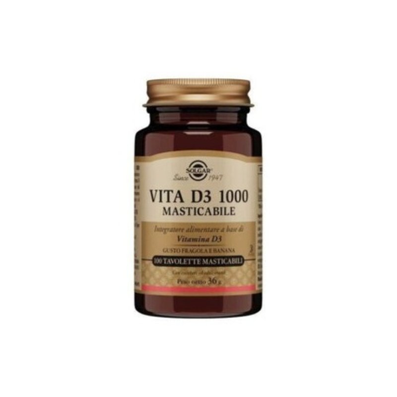 Solgar Vita D3 1000 Chewable Vitamin D3 Supplement 100 Tablets