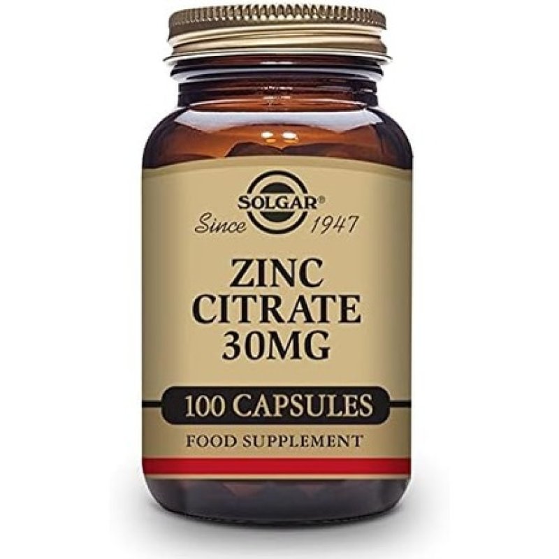 Solgar Zinc Citrate 30mg 100 Vegetable Capsules