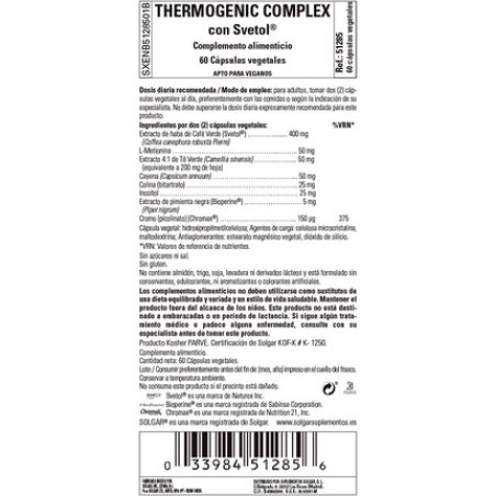 Solgar Thermogenic Complex with Svetol Vegetable Capsules