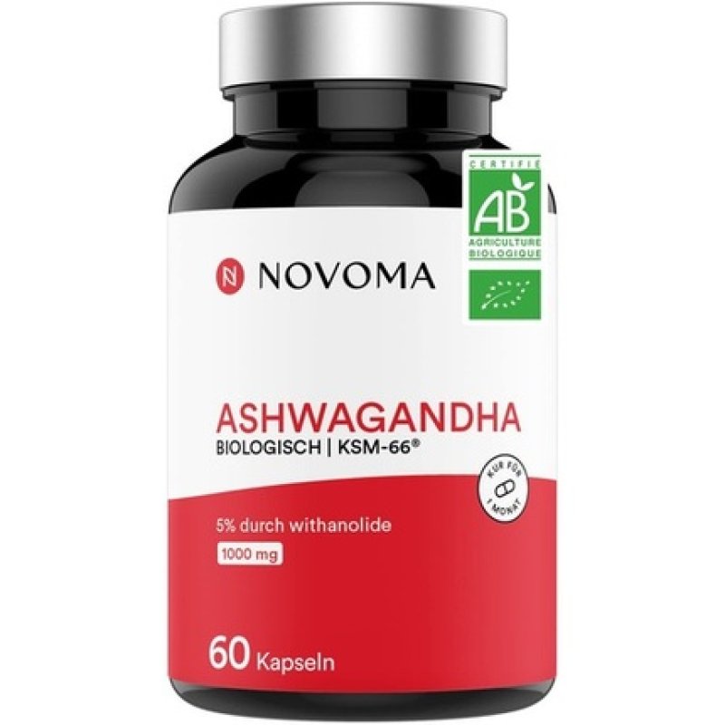 Organic Ashwagandha KSM66 500mg Pure Root Extract 5% Withanolides