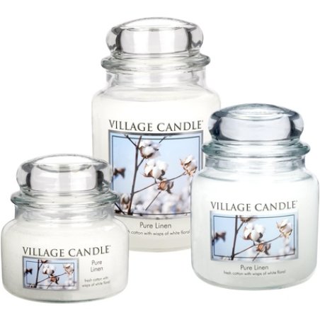 Village Candle Pure Linen Scented Candle In Jar, 454g, White, 10.2 X 10.1 Cm 10.2