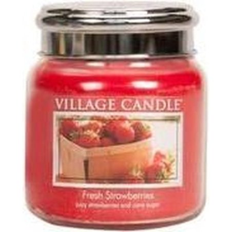 Village Candle Candle Fresh Strawberries 9.5 X 11 Cm Wax Red