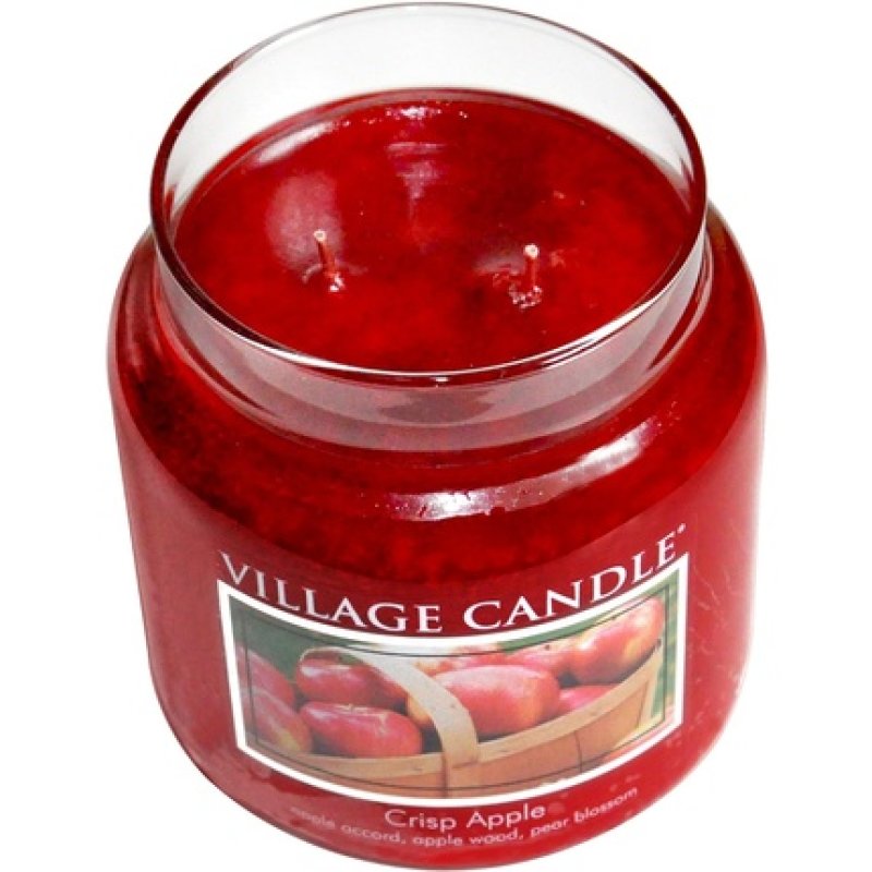 Village Candle Crisp Apple 16 oz Glass Jar Scented Candle Medium