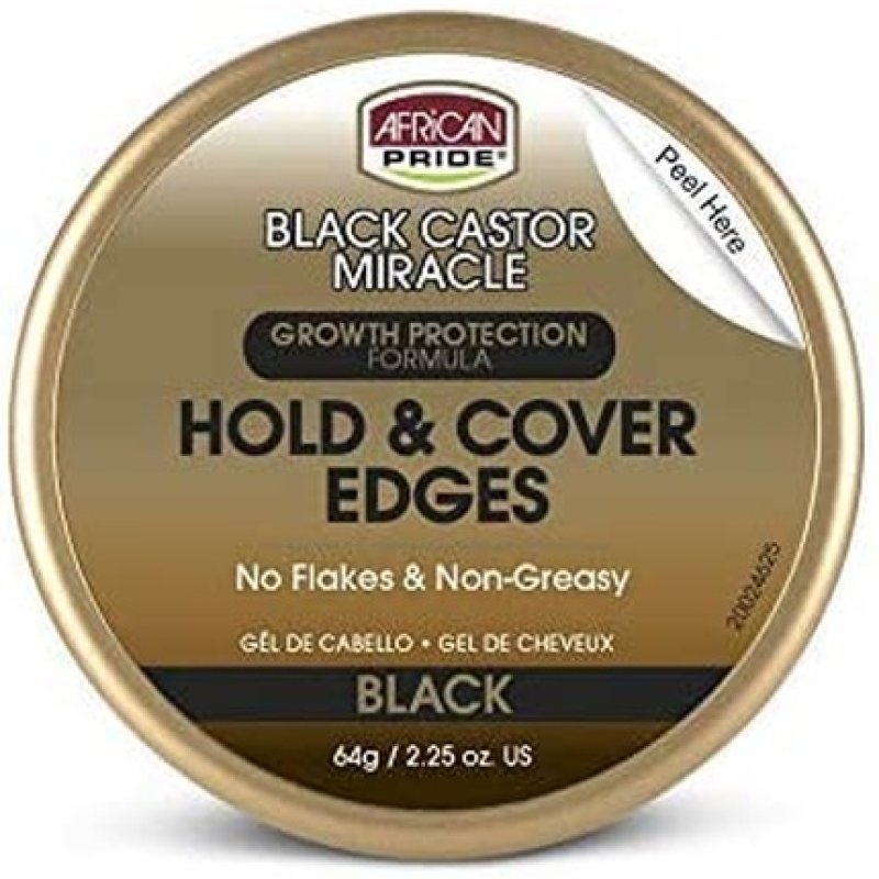 African Pride Black Castor Miracle Black Hold & Cover Edge Gel 64g