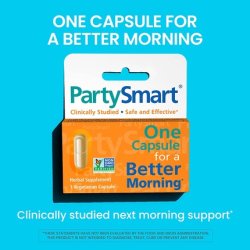 PartySmart Non-GMO Plant-Based Supplement 250mg - Pack of 10 Capsules