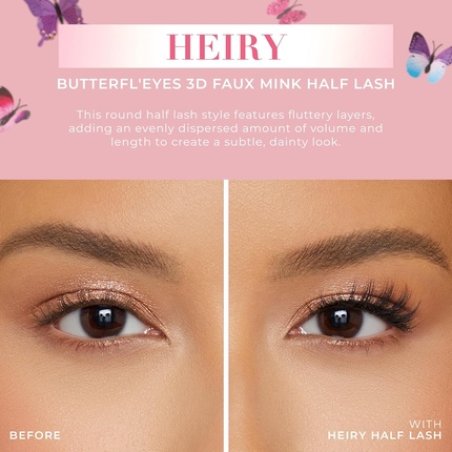 Lilly Lashes Butterfl'eyes Faux Mink Half Lashes Natural Look & Feel
