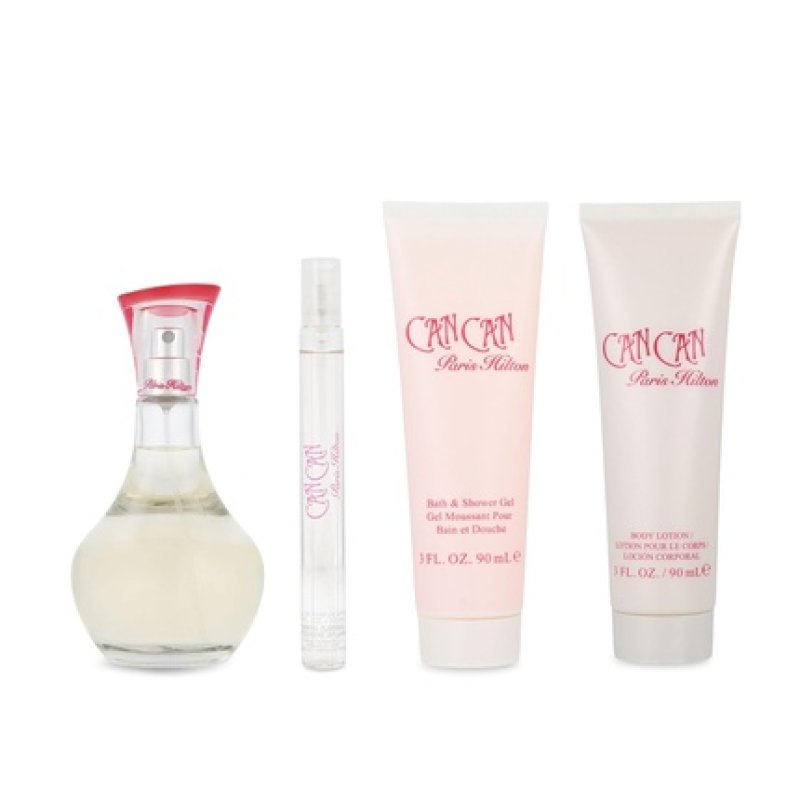 Paris Hilton Can Can for Women 4 Piece Gift Set 3.4 Oz Eau De Parfum Spray