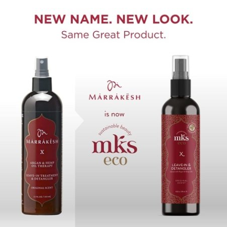 MKS eco X Leave-In Treatment & Detangler with Moroccan Argan Oil and Hemp Seed Oil Vegan & Cruelty Free Original 10 Fl
