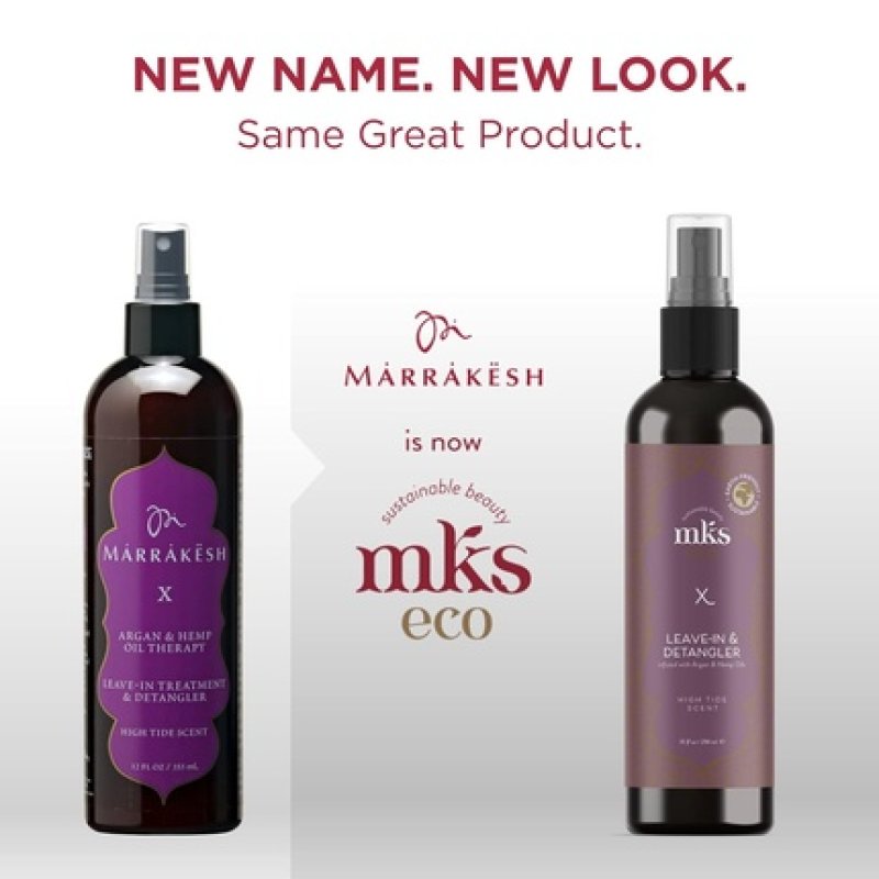 MKS eco X Leave-In Treatment & Detangler with Moroccan Argan Oil and Hemp Seed Oil Vegan & Cruelty Free High Tide 10 Fl