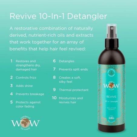 MKS eco WOW Revive 10-in-1 Detangler Halcyon Scent 10 fl oz - Vegan and Cruelty Free