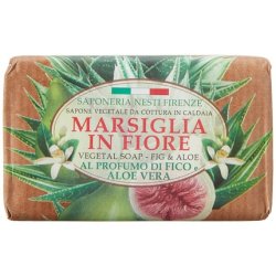 Saponeria Nesti Firenze Marsiglia in Fiore Natural Soap Fig and Aloe Scent 4.4 Ounces (125gr) - Italian Import