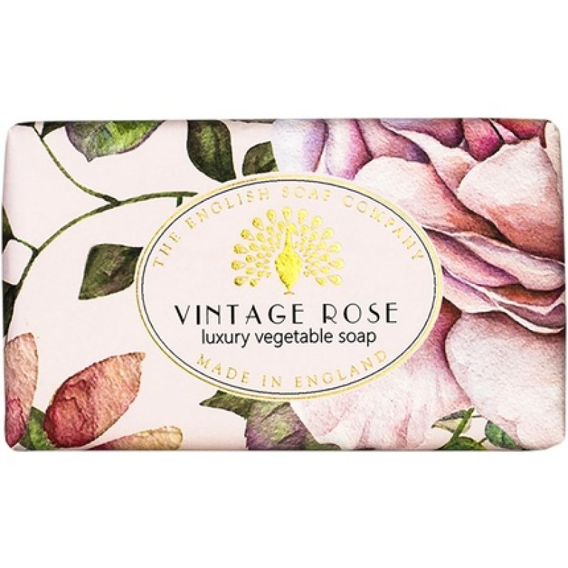 The English Soap Company Vintage Wrapped Shea Butter Soap Vintage Rose 200g