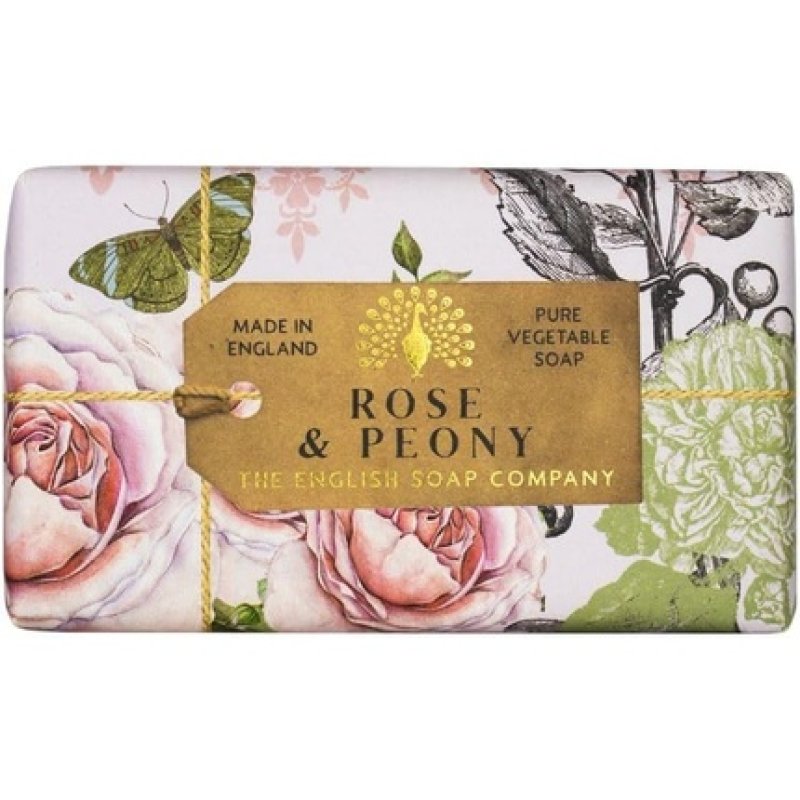 The English Soap Company Anniversary Wrapped Soap Bar Floral Shea Butter Soap 190g Rose & Peony