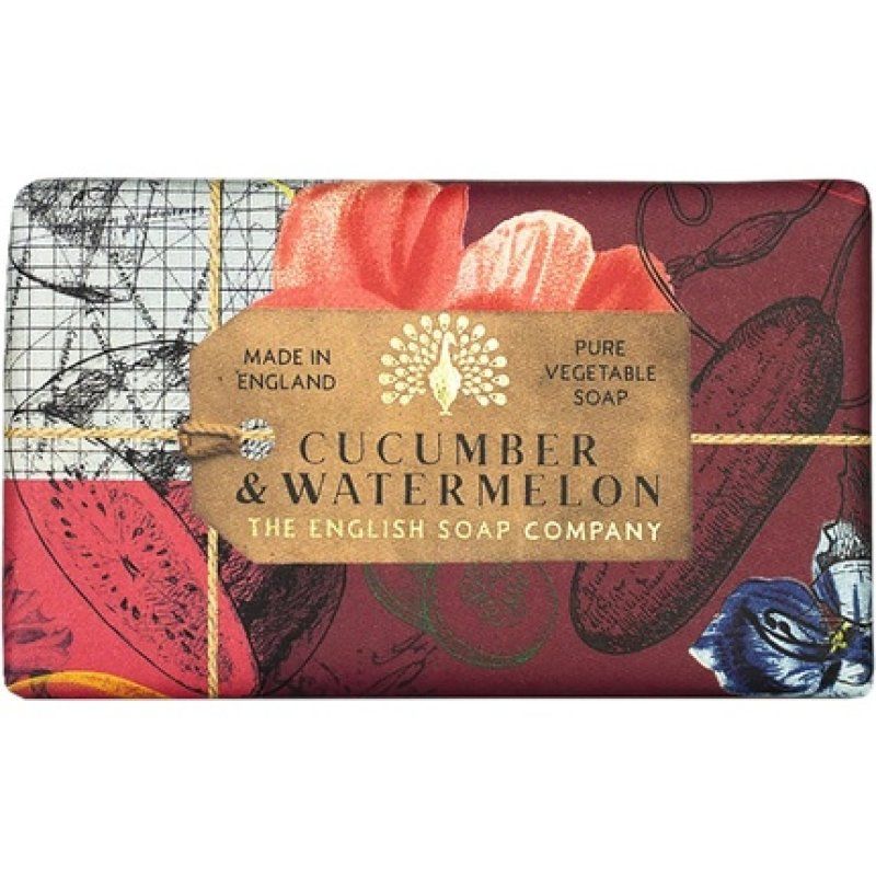 The English Soap Company Cucumber & Watermelon Anniversary Collection Wrapped Soap Bar 190g