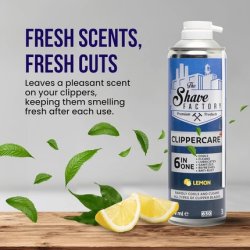 The Shave Factory Clippercare Plus 6-in-1 Spray Lemon 500ml