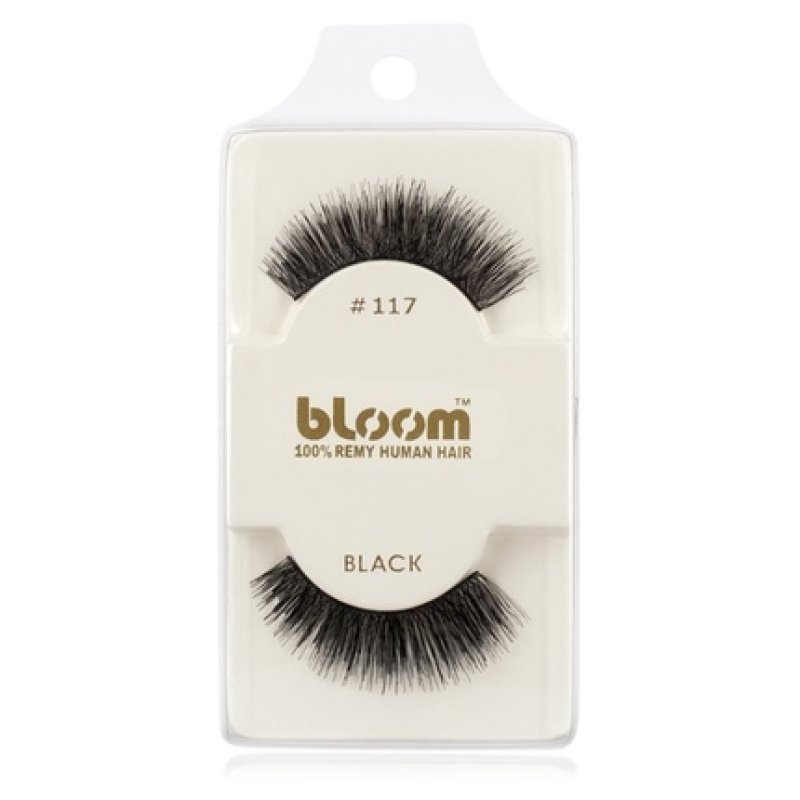 Bloom Natural False Eyelashes No. 117 (Black) - 1 cm