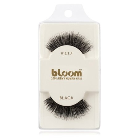 Bloom Natural False Eyelashes No. 117 (Black) - 1 cm