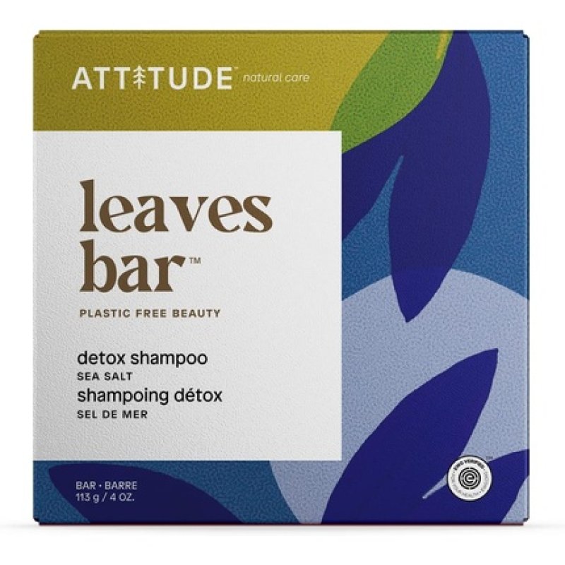 ATTITUDE Hair Shampoo Bar EWG Verified Vegan and Plastic-Free Beauty Care 113g Sea Salt