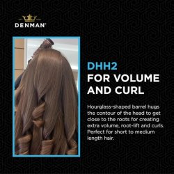 Denman Thermo Ceramic Hourglass Hot Curl Brush for Blow-Drying, Straightening, Defined Curls, Volume & Root-Lift - Rose