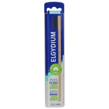 Elgydium Wooden Toothbrush Medium with Beech Handle