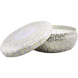 White Faux Suede 3 Wick Tin Candle