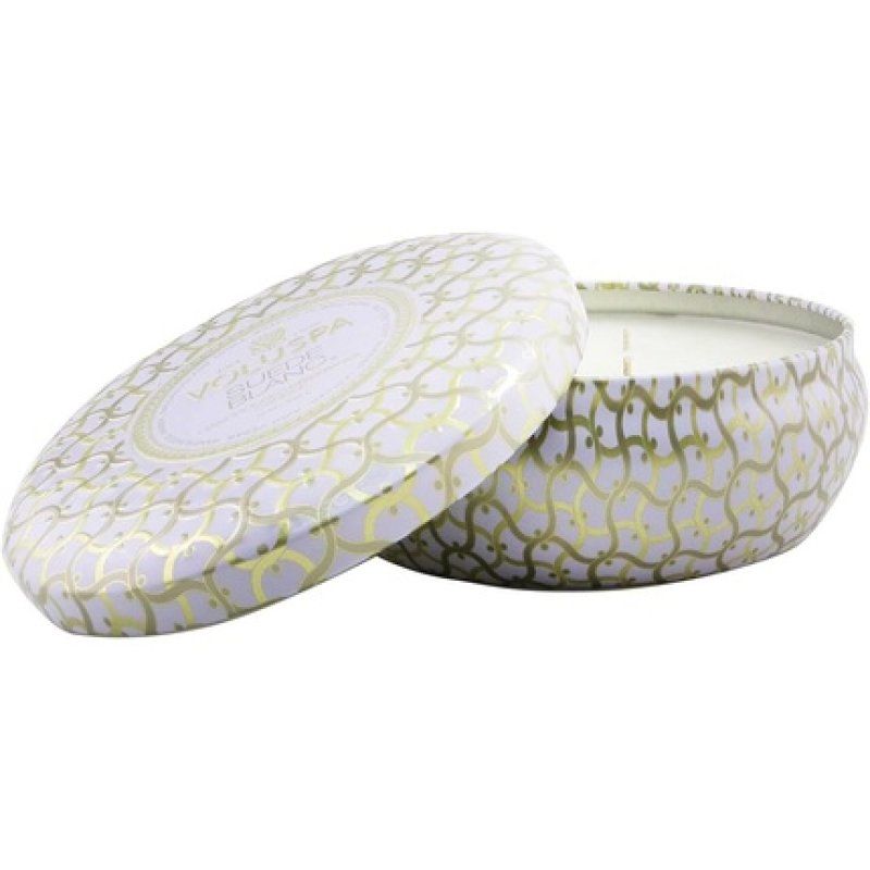 White Faux Suede 3 Wick Tin Candle