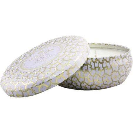 White Faux Suede 3 Wick Tin Candle