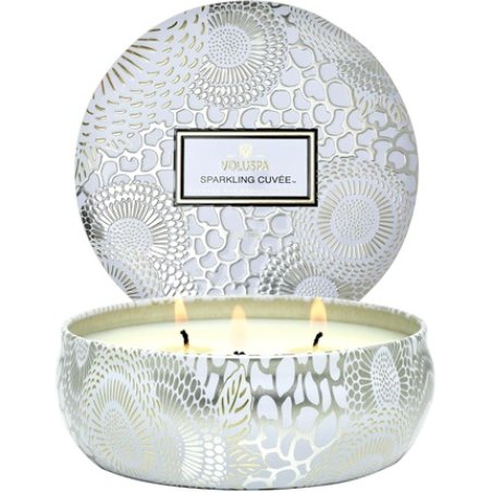 Voluspa Sparkling Cuvee Candle 3 Wick Tin 12 Ounces