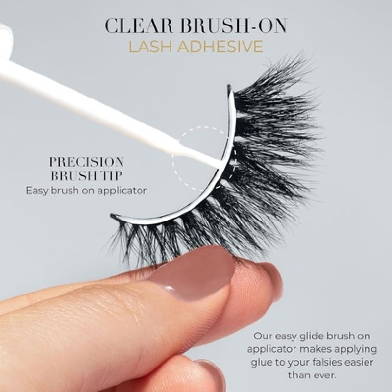 Lilly Lashes Clear Eyelash Glue Brush-On for False Eyelashes
