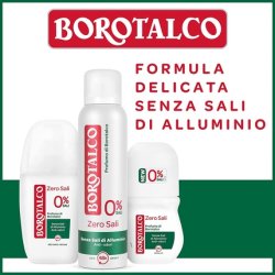 Borotalco Zero Sali Deodorant Roll On Absorbs Sweat and Leaves No Stains 50ml - Unisex Classic Borotalco Scent