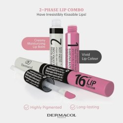 Dermacol 16-Hour Lip Colour Highly Pigmented Glossy Lip Stain Two-Phase Lip Plumper Gloss Kissproof Lip Makeup Products