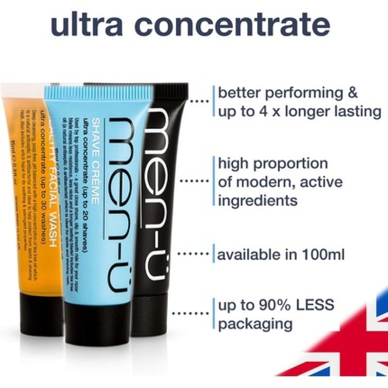 Men-u D-TOX Facial Essentials 3 Minute DTOX & Deep Cleanse with Healthy Facial Wash 15ml