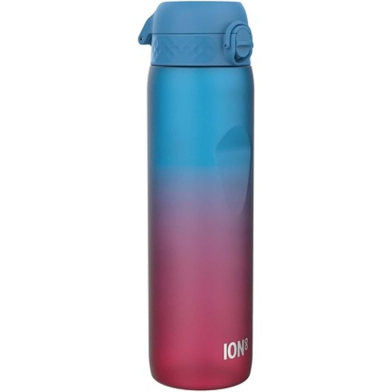 Ion8 Leak Proof 1 Litre Water Bottle with Times to Drink BPA Free 1000ml 32oz OneTouch 2.0 Blue & Pink