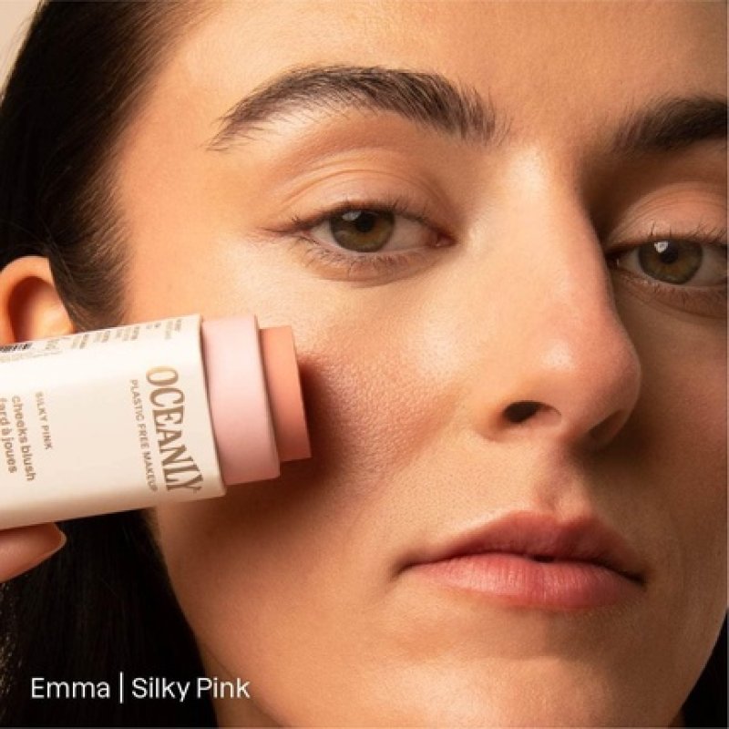 ATTITUDE Oceanly Plastic-Free Lightweight Blush Stick Titanium Dioxide-Free EWG Verified Vegan Makeup Silky Pink 8.5