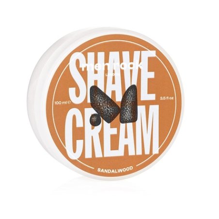 Men Rock Sandalwood Shaving Cream with Coconut Oil 3.4 Oz - Travel Size