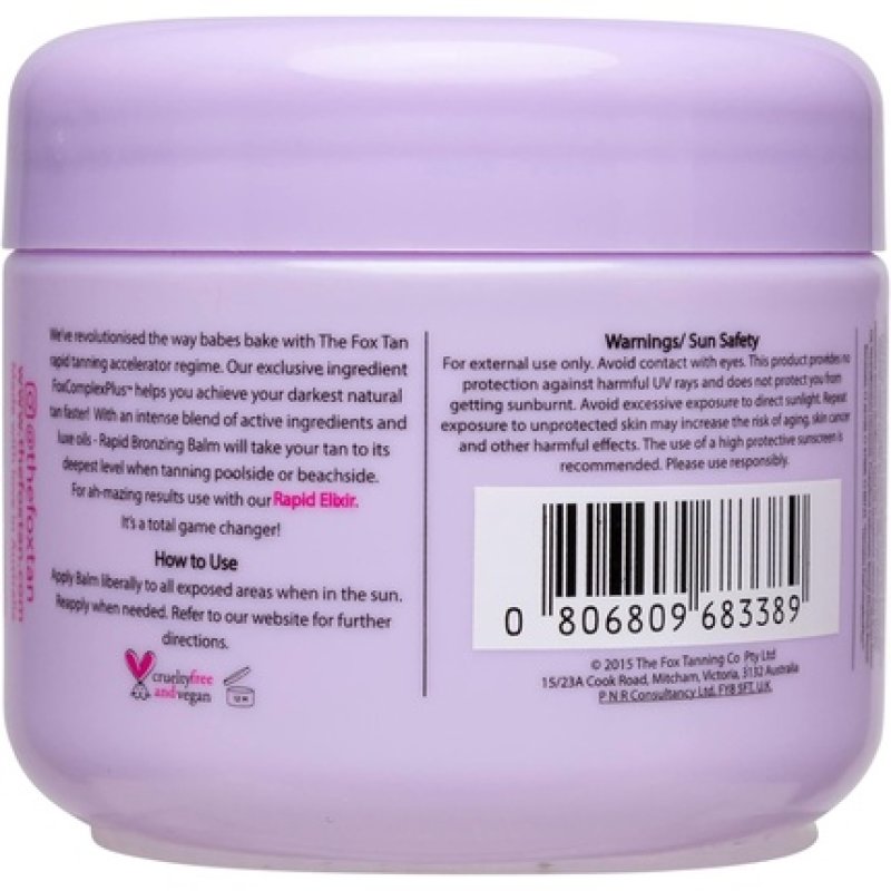 The Fox Tan Tanning Accelerator Rapid Bronzing Balm with Cocoa Butter 150ml