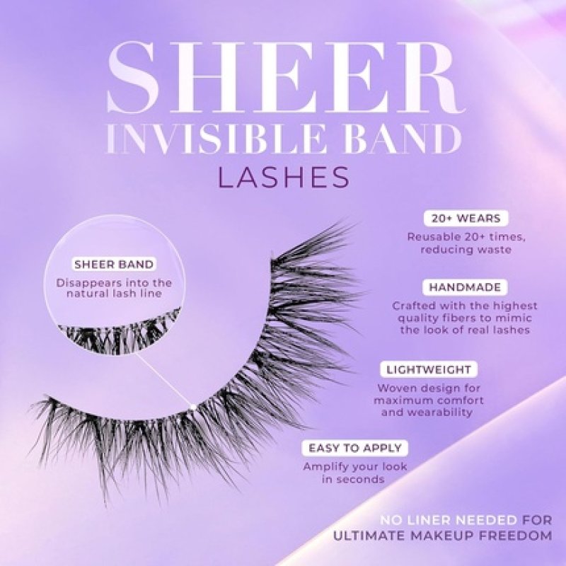 Lilly Lashes Sheer Band False Eyelashes with Invisible Band