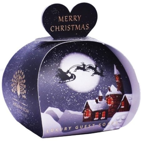The English Soap Company Luxury Christmas Heart Shaped Guest Soaps Winter Village 3x20g