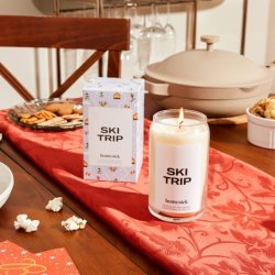 Homesick Premium Scented Candle Ski Trip Scents of Frosted Air Warm Amber Cinnamon 13.75 oz 60-80 Hour Burn Gifts Soy