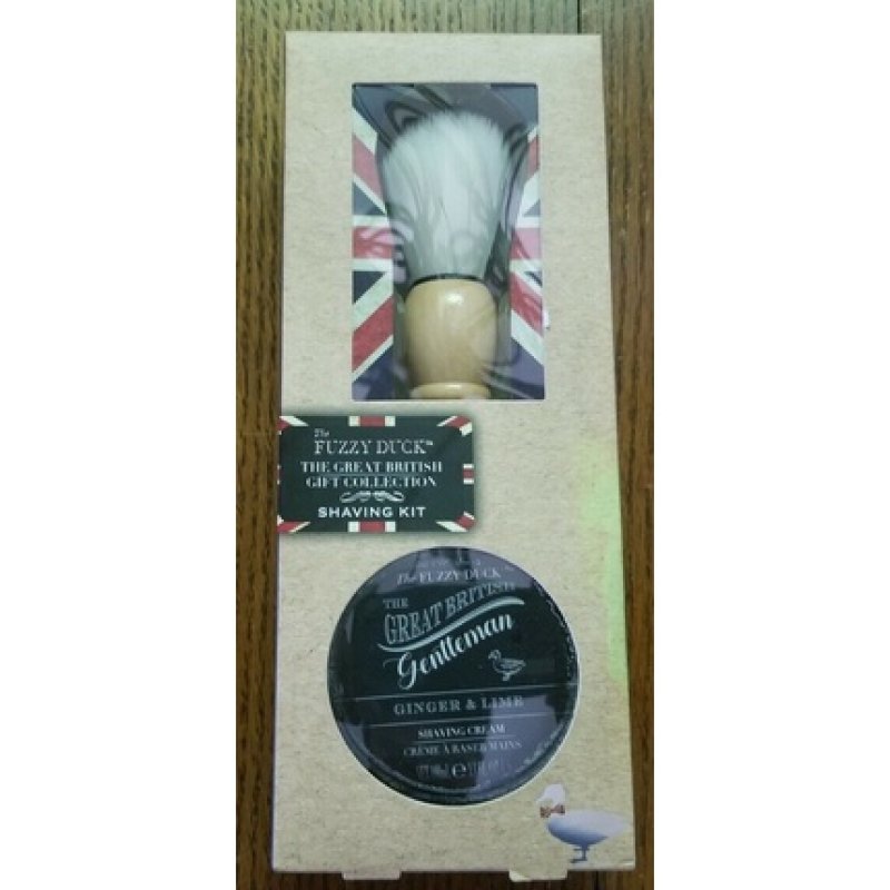 The Fuzzy Duck Shaving Kit Ginger and Lime Cream & Brush