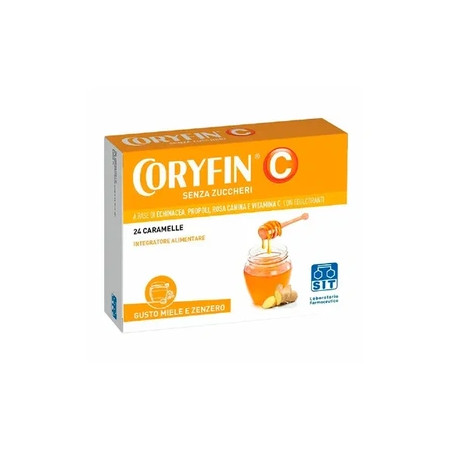 Sit Pharmaceutical Laboratory Coryfin C Sugar-Free Supplement Honey Ginger Flavor