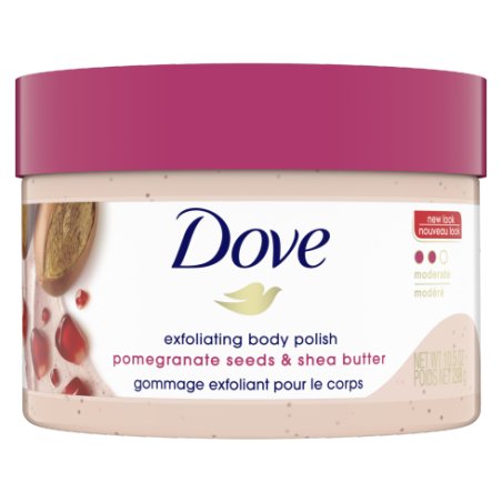 Dove Exfoliating Body Polish Scrub for Silky Soft Skin Pomegranate & Shea