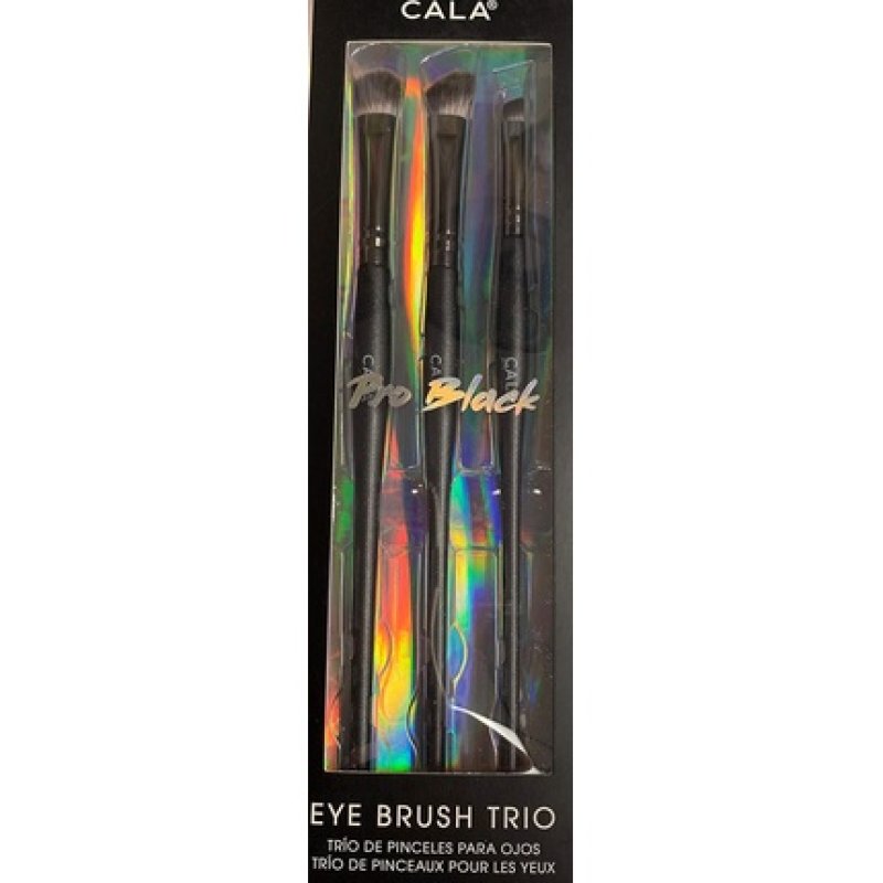 Cala Pro Black Trio Eye Brush Set - Pack of 3