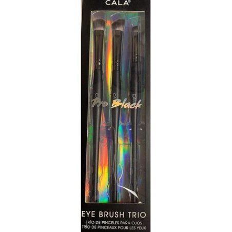 Cala Pro Black Trio Eye Brush Set - Pack of 3