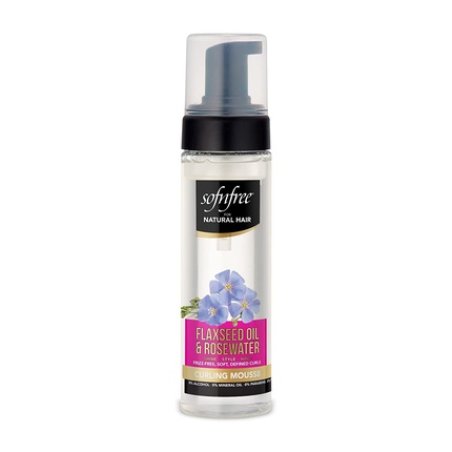 Sofn'Free Curling Mousse with Flaxseed Oil and Rosewater for Natural Curly Hair 6.76 Fl Oz