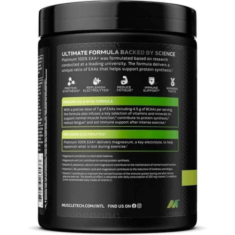 MuscleTech Platinum EAA Essential Amino Acids 30 Servings Sour Apple