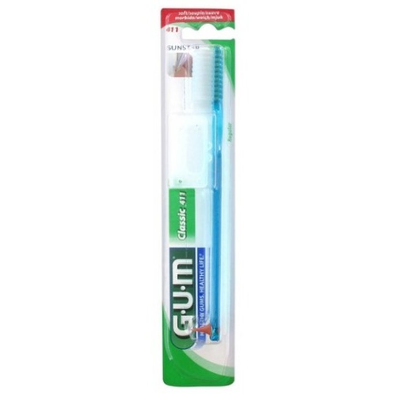 Gum Classic Toothbrush 411 Dome Cut Medium Bristles