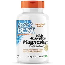 Doctor's Best High Absorption Magnesium 240 Vegan Tablets - Chelated with TRAACS Glycine and Lysine - Laboratory Tested