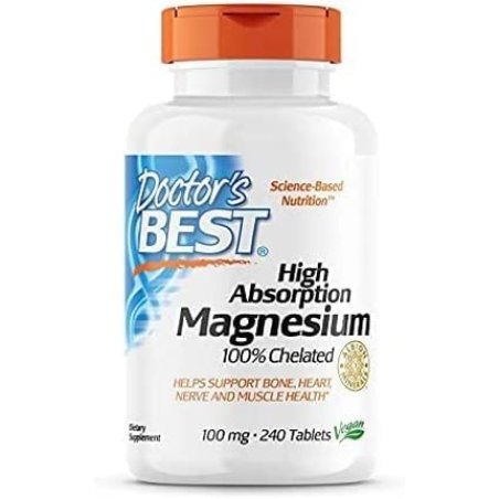 Doctor's Best High Absorption Magnesium 240 Vegan Tablets - Chelated with TRAACS Glycine and Lysine - Laboratory Tested