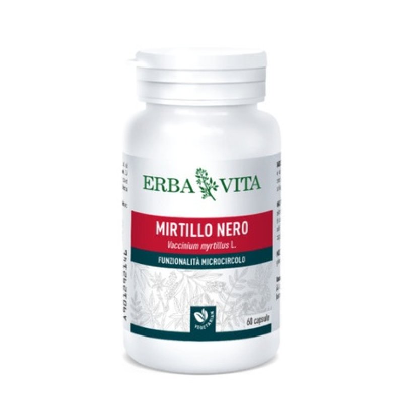 Black Blueberry Erba Vita Herbal Supplement 60 Capsules